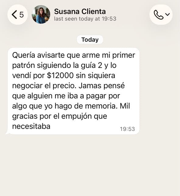 Captura de conversación con Susana