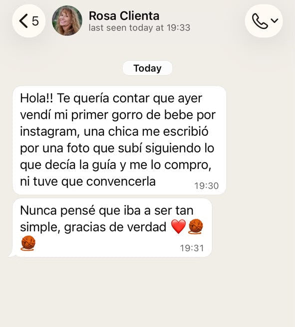Captura de conversación con Rosa